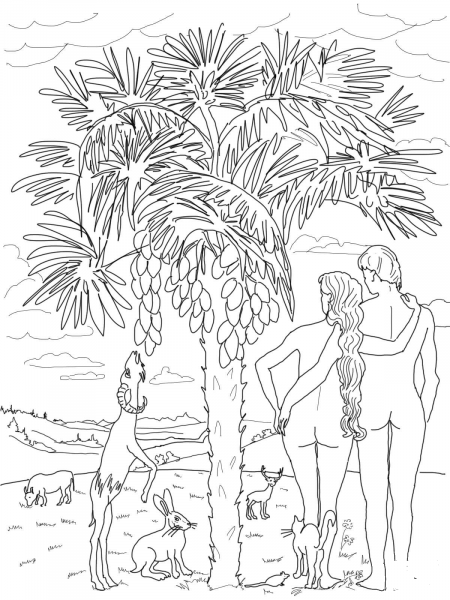 6th Day of Creation coloring page image