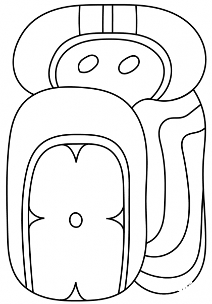 7th Maya Month – Yaxk’in’ coloring page image
