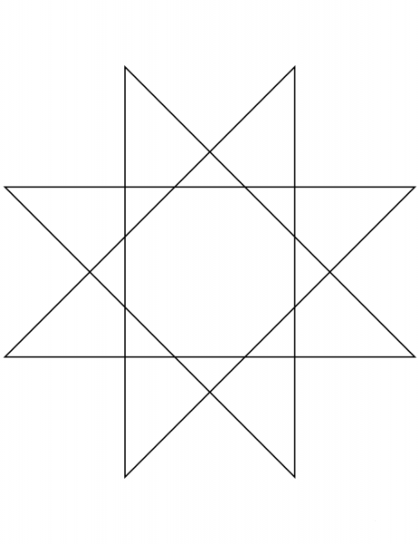 8 Point Star coloring page image
