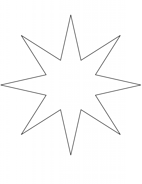 8 Point Star Isotoxal coloring page image
