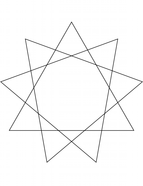9 Point Star coloring page image