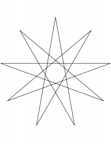 9 Point Star coloring page image