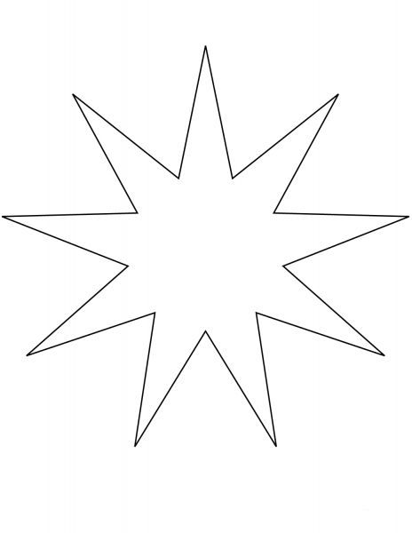 9 Point Star coloring page image