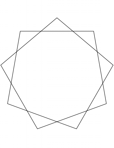 9 Point Star coloring page image