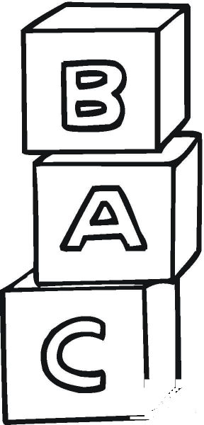 A,B,C Cubes coloring page image