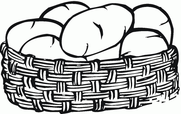 A Basket of Potato coloring page image