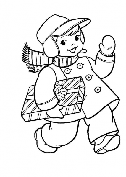 A Christmas Package  coloring page image