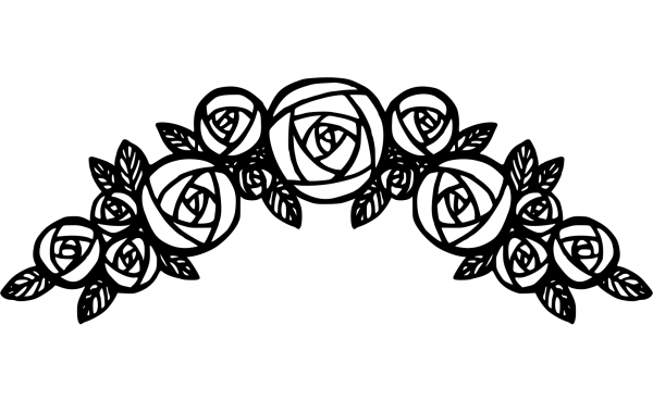 A Cluster of Roses coloring page image