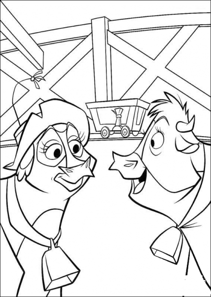 A Couple Of Cows  coloring page image