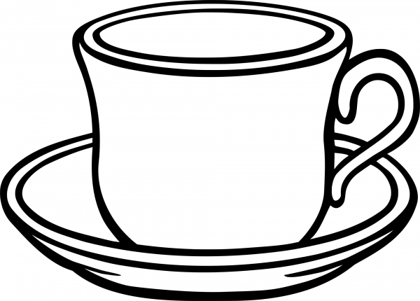 A Cup with Flower coloring page image