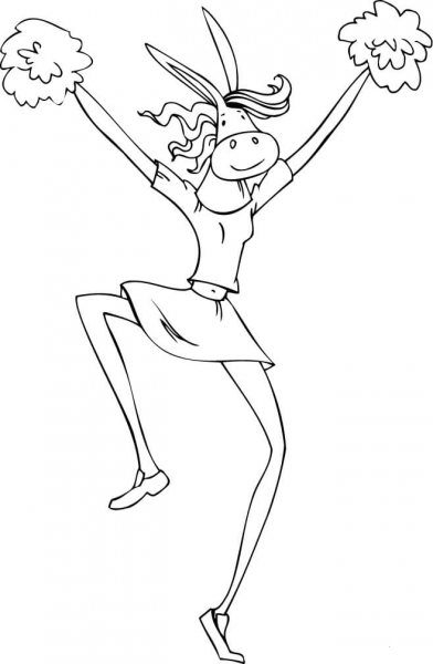 A Democrat Cheerleader coloring page image