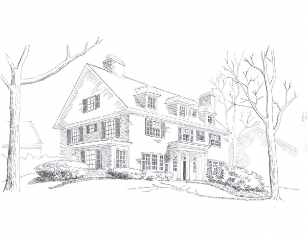 A Home in Sewickley coloring page image