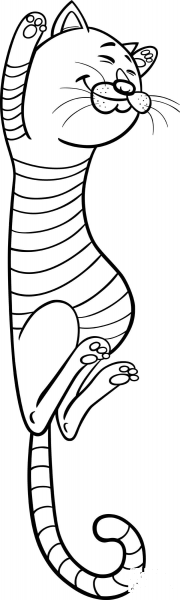 A Kitten Feels So Good coloring page image