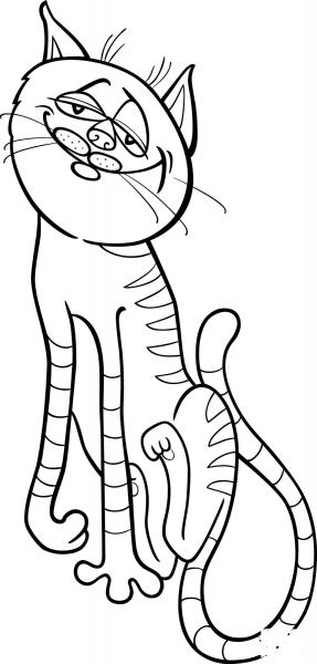 A Kitten is Going to Sleep coloring page image