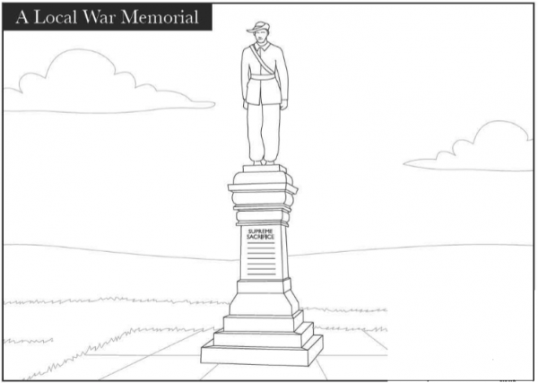 A Local War Memorial coloring page image