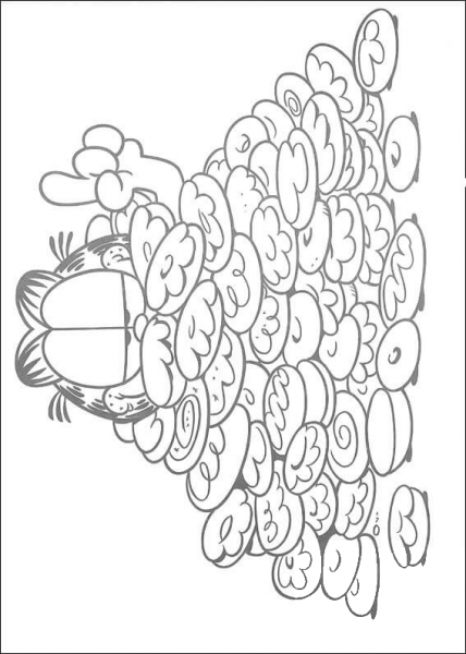 A lot of Cookies for Garfield  coloring page image