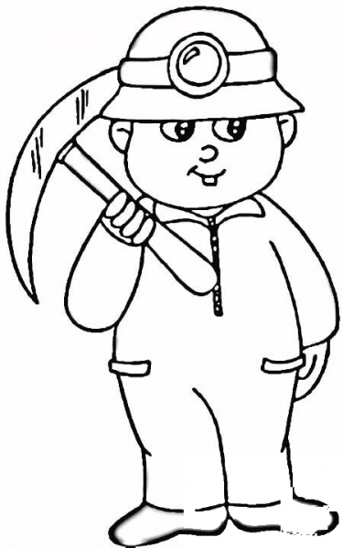 A Miner  coloring page image