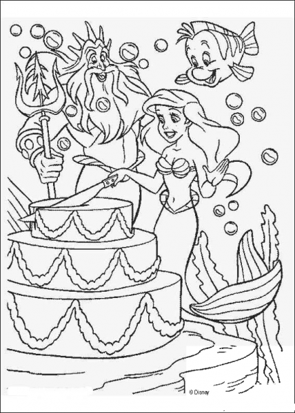 A Party For Ariel  coloring page image