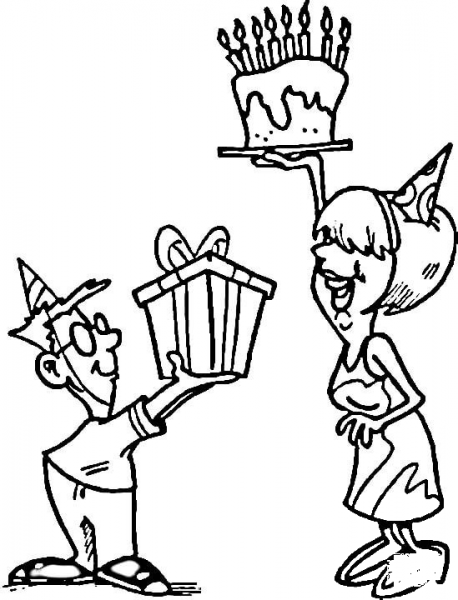 A Present for Mommy coloring page image