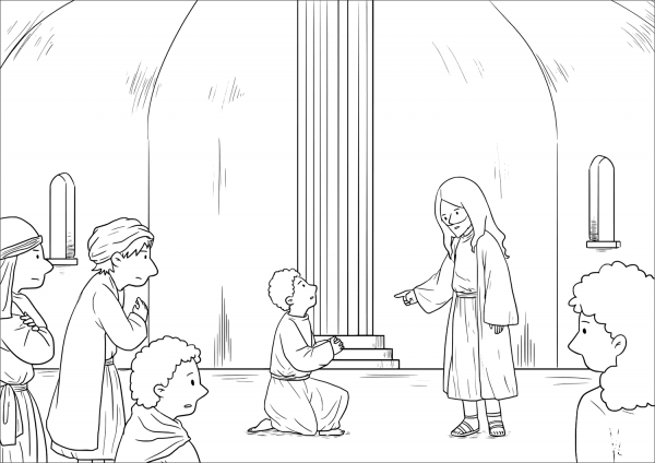 A Prophet Without Honor (Mark 6:1-6) coloring page image