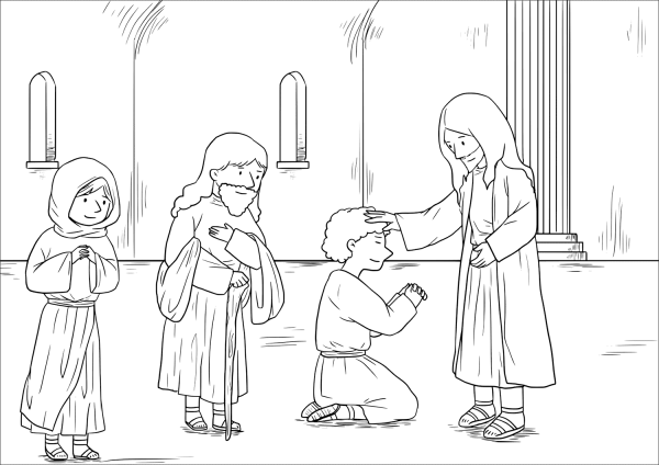 A Prophet Without Honor (Mark 6:1-6) coloring page image