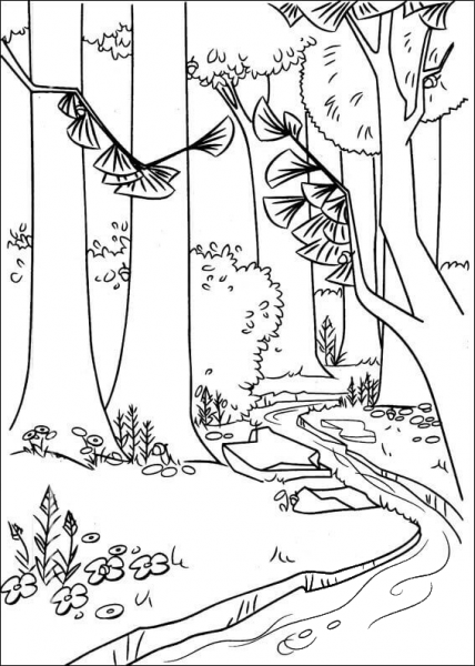 A River In The Forest  coloring page image