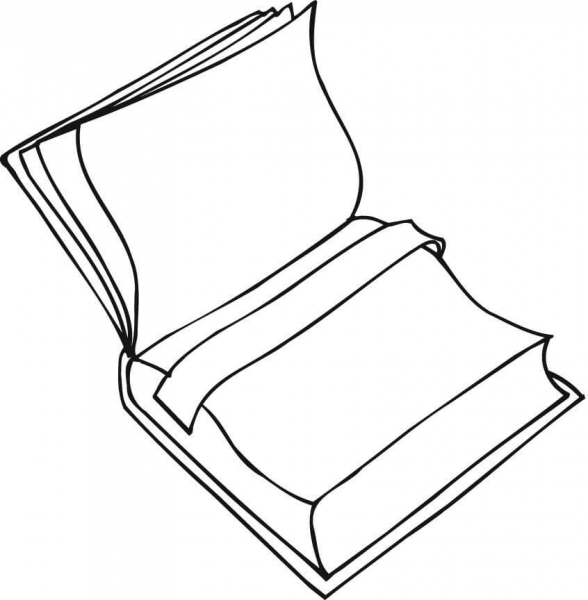 A School Textbook with a Bookmark coloring page image