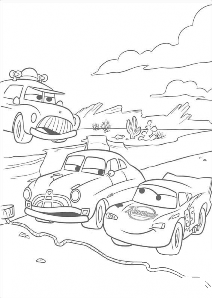 A standing start. Racing is about to begin.  coloring page image