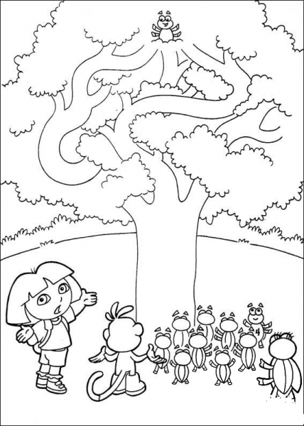 A Tree coloring page image