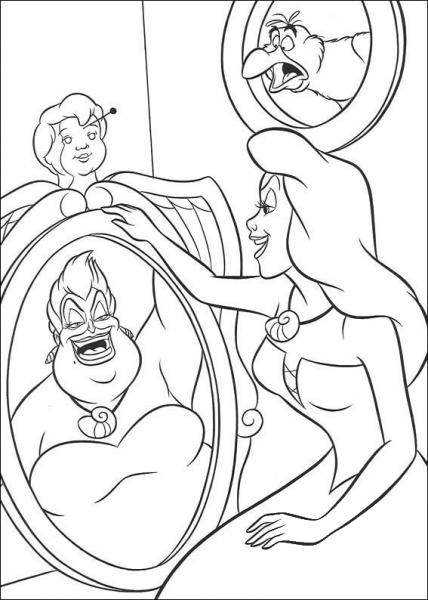 A Witch turned into a beauty coloring page image