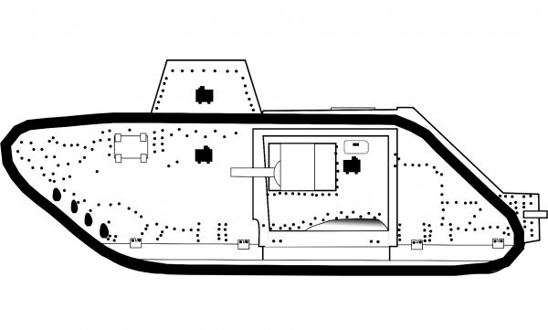 A7V U Panzerwagen coloring page image