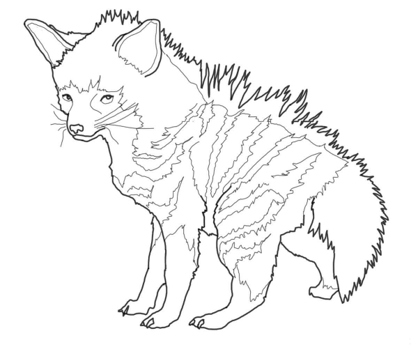 Aardwolf Cub coloring page image