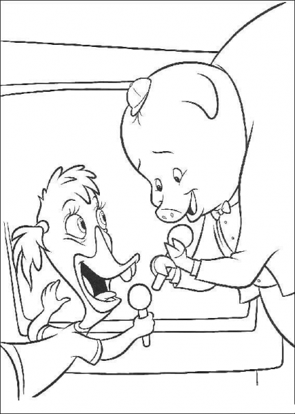 Abbey And Runt Are Singing Together  coloring page image