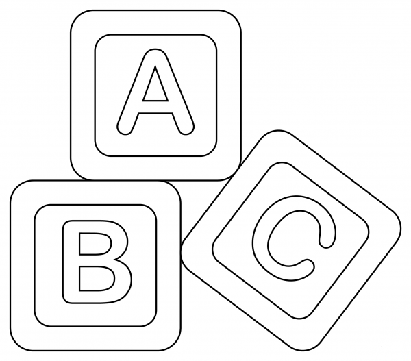 Abc Blocks coloring page image