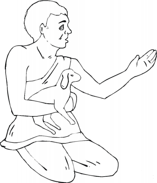 Abel With Sheep coloring page image