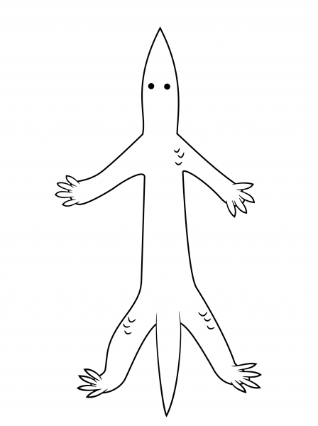 Aboriginal Lizard coloring page image