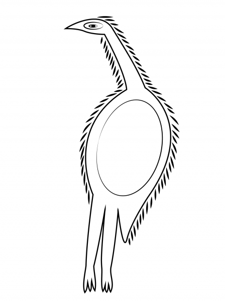 Aboriginal Painting of Emu coloring page image