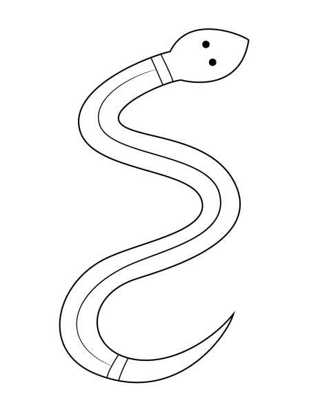 Aboriginal Painting of Snake coloring page image