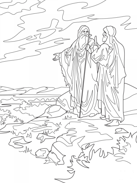 Abraham and Lot Part Ways coloring page image