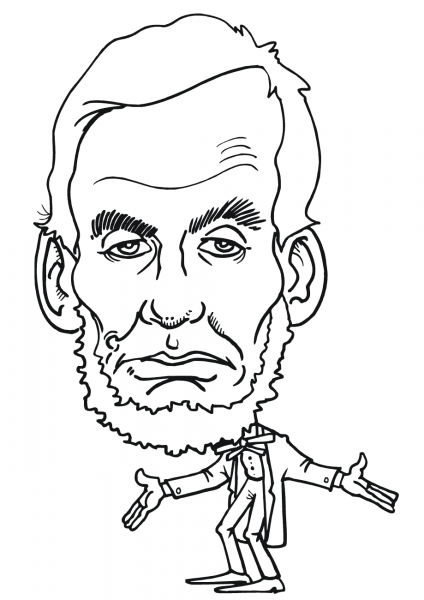 Abraham Lincoln caricature coloring page image