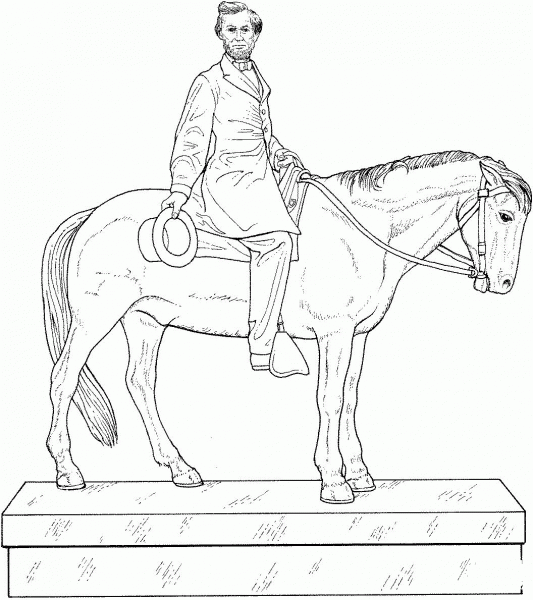 Abraham Lincoln Statue coloring page image