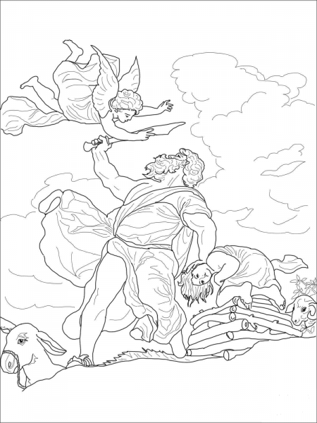 Abraham Sacrificing Isaac coloring page image