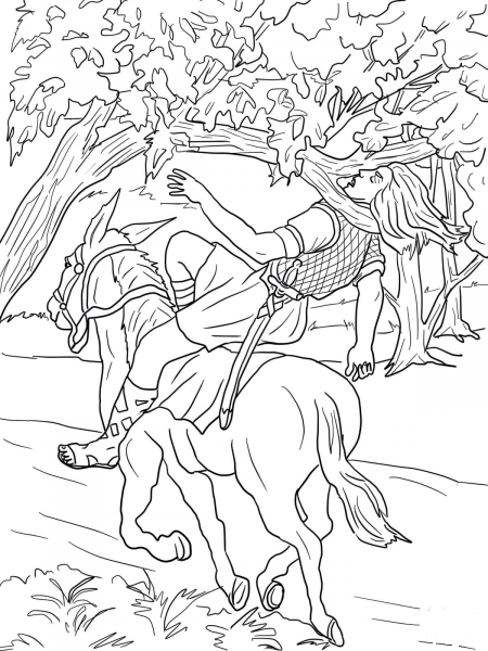 Absalom Death coloring page image