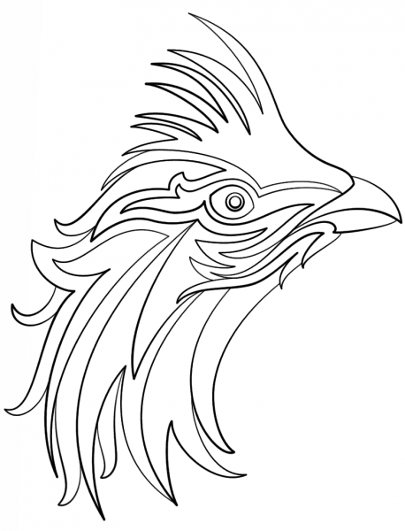 Abstract Bird coloring page image