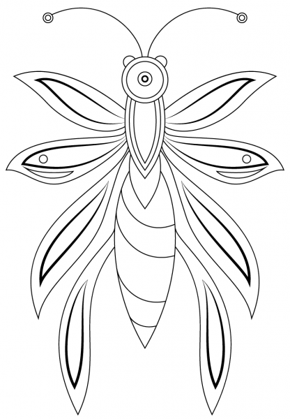 Abstract Butterfly coloring page image