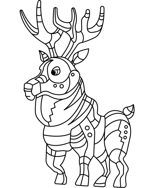 Abstract Deer coloring page image