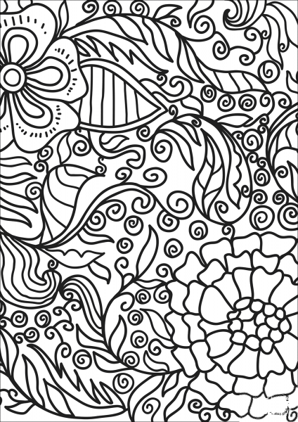Abstract Doodle coloring page image