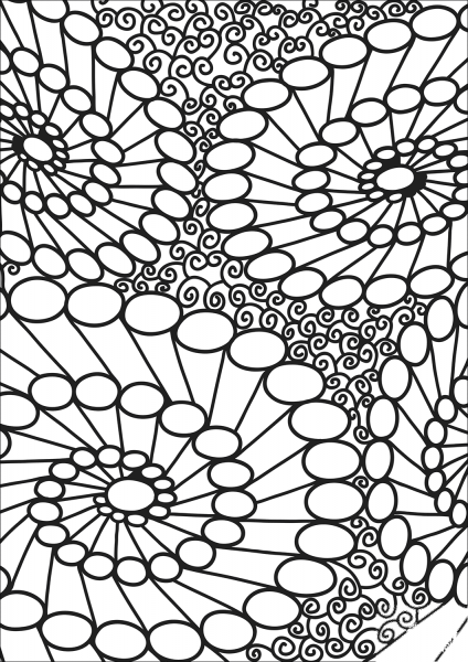 Abstract Doodle coloring page image