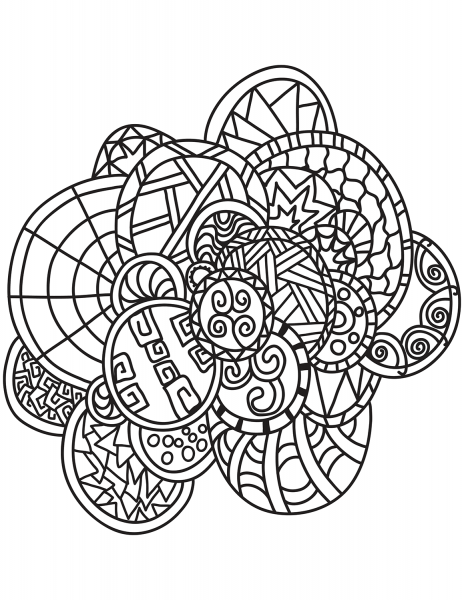 Abstract Doodle coloring page image