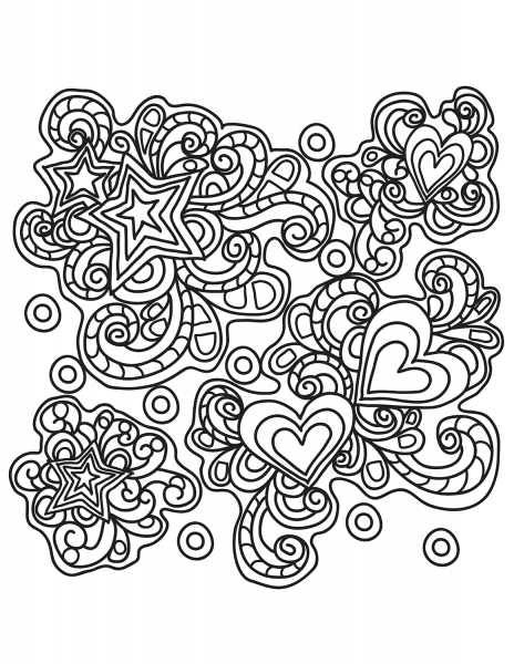 Abstract Doodle coloring page image